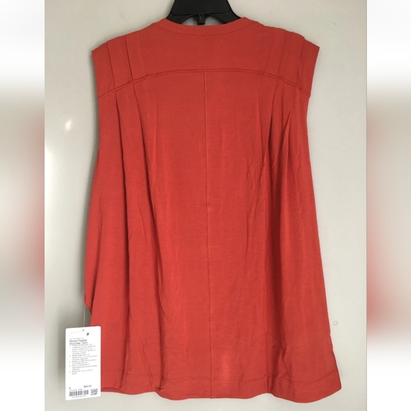 Lululemon Modal Pleated Sleeveless Sz 8 Tank Top Terracotte Nwt - Picture 3 of 10